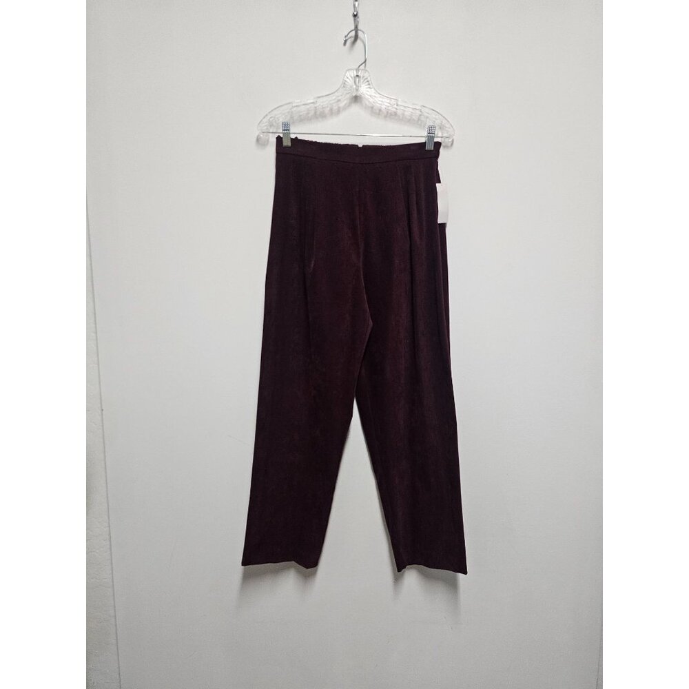 Amanda Smith Petites Pure Velvet Pants Burgundy High Rise Elastic Waist Size 8P
